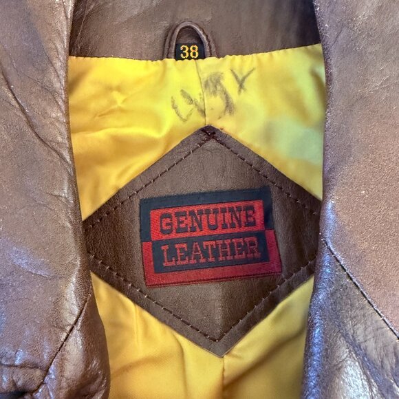 Vintage Leathercraft Process in New York Co. Real Leather Trench Coat Belt Sz 38 - Picture 4 of 6